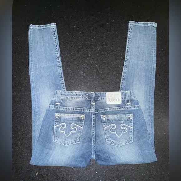 UEC EXPRESS REROCK STYLISH LOW RISE SKINNY DENIM BLUE JEANS SZ 6 - Picture 3 of 12